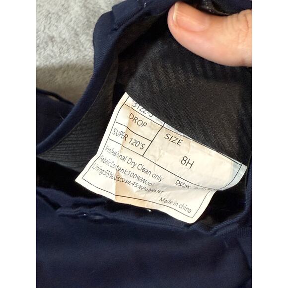 Renato Piccardi‎ Size 8H Boy Navy Blue Dress Pants Formal Pockets 100% Wool - Picture 4 of 10